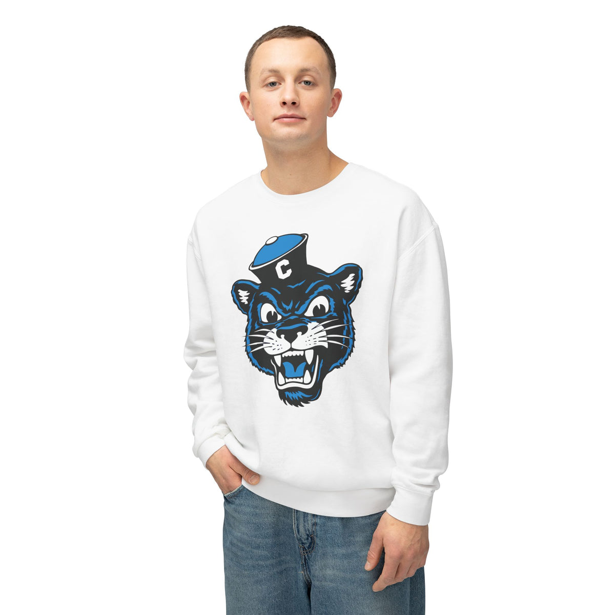 Collegiate Cat Crewneck Sweatshirt