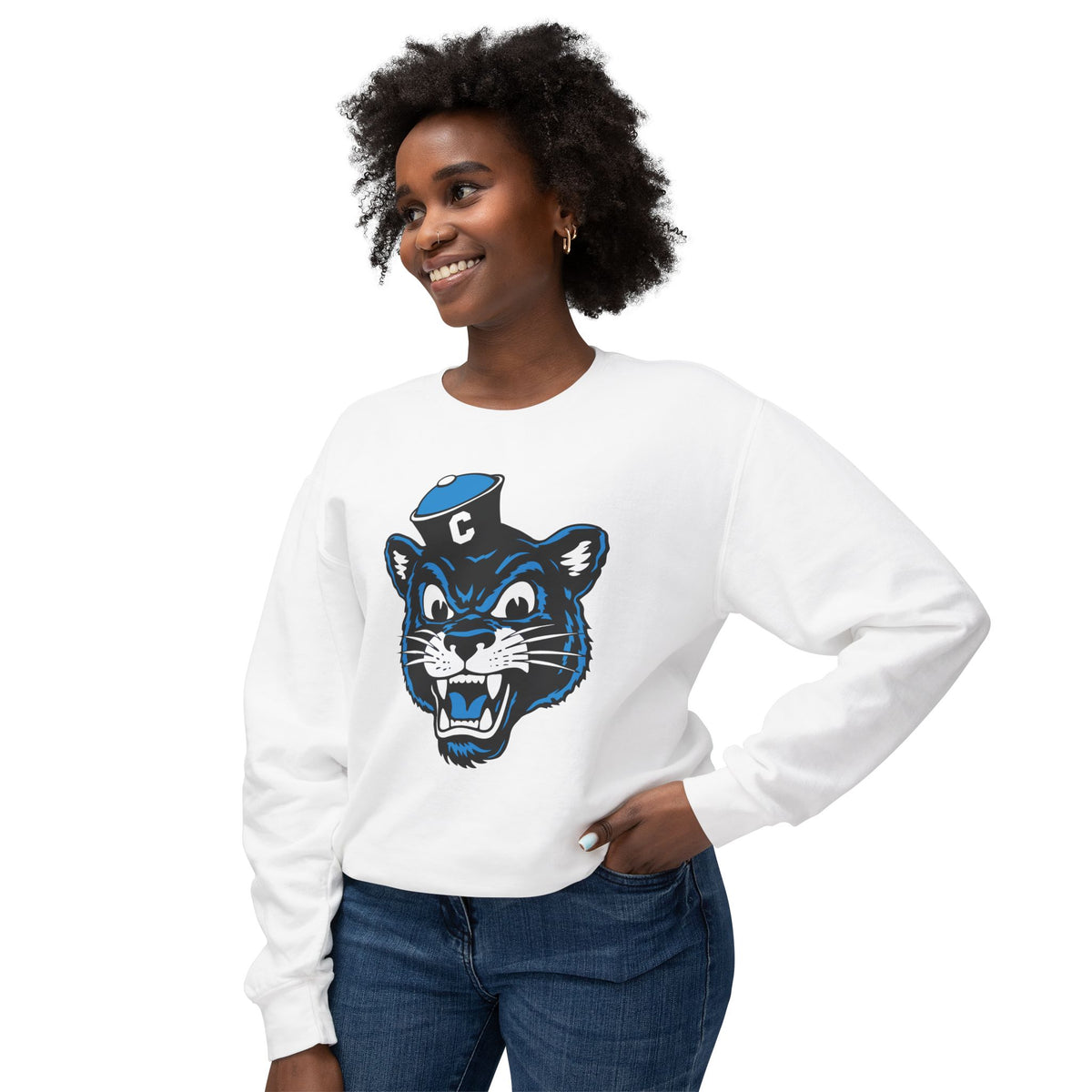 Collegiate Cat Crewneck Sweatshirt